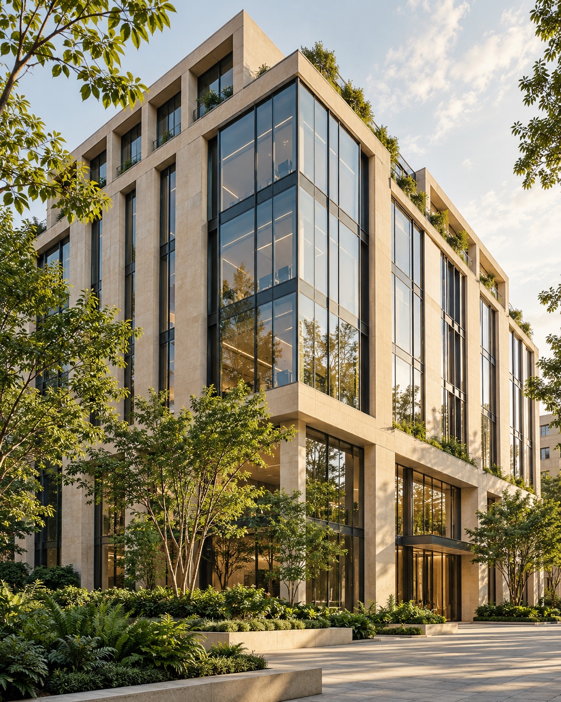 Contemporary residences surrounded by gardens